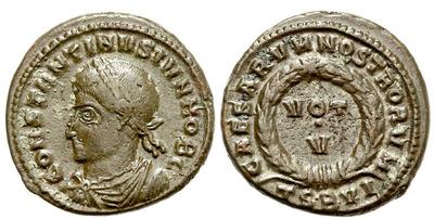 AE3 de Constantino II. CAESARVM NOSTRORVM / VOT V. Tesalónica  1062400.m