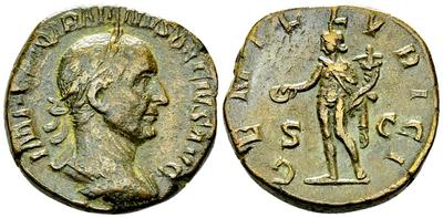 Sestercio de Trajano Decio. GEN ILLYRICI. Genio a izq. Roma 4831191.m