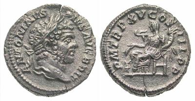 Denario Caracalla. P M TR P XV COS III P P. Annona 2659090.m