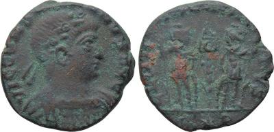 AE4 de Constantino II. GLORIA EXERCITVS. Roma 2560633.m