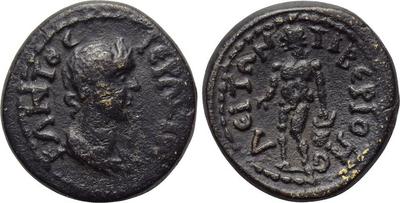 AE16 semi autónomo de Tiberiopolis. TIBEPIOΠOΛEITΩN. Apolo a izq. 2579655.m