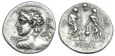 Reproducción de denario Gens Caesia  7933007.m